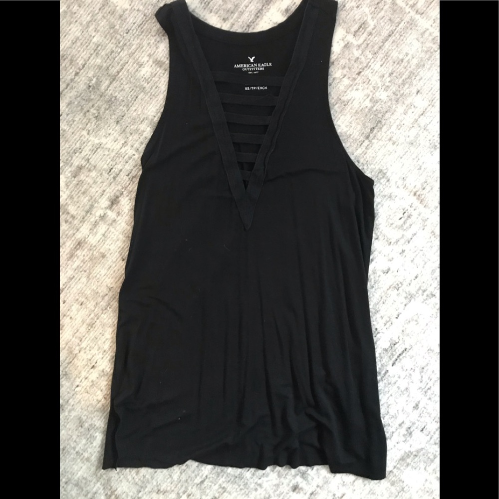 American Eagle long black tank top
